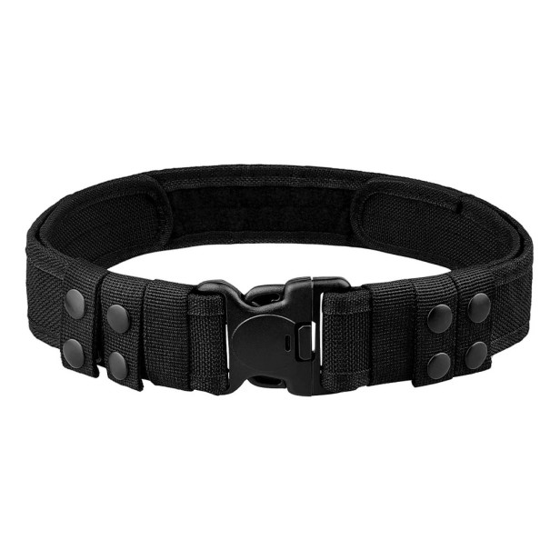 Taktisk nylonbælte til mænd, 130 x 5,5 cm bredt, militærbælte til udendørs brug og sport, justerbar, holdbar rem med høj lasteevne sort