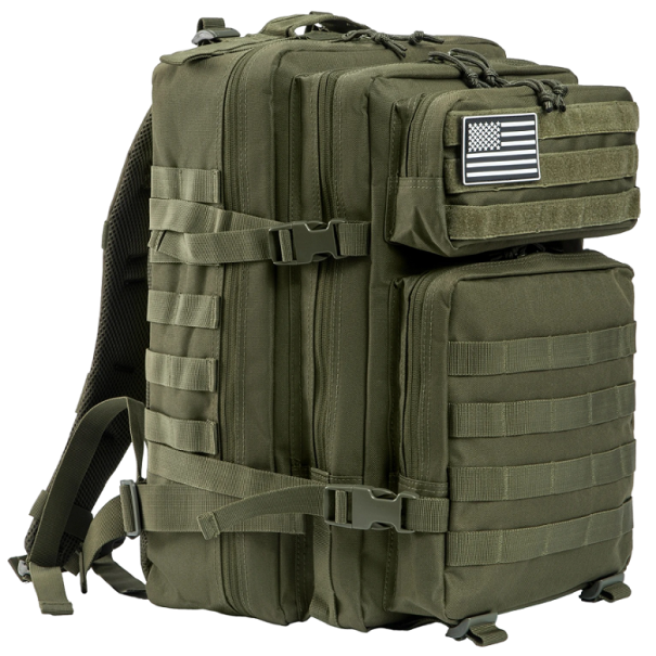 Taktisk rygsæk Campingrygsæk Stor kapacitet Vandrerygsæk med flere lommer 45L 50 x 30cm armygrøn