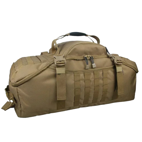 Taktyczna torba wojskowa Torba kempingowa Torba o dużej pojemności Wielokieszeniowa torba turystyczna Plecak wojskowy 60L Wodoodporny 58 x 30 cm brązowy