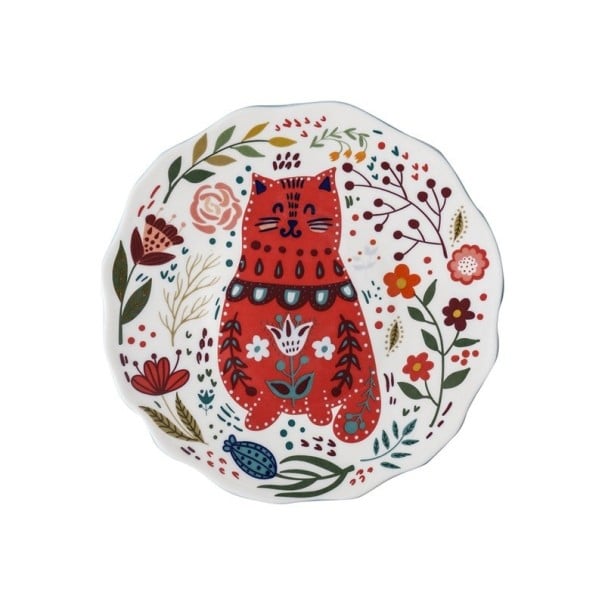 Talíř s kočkou a ornamenty 5