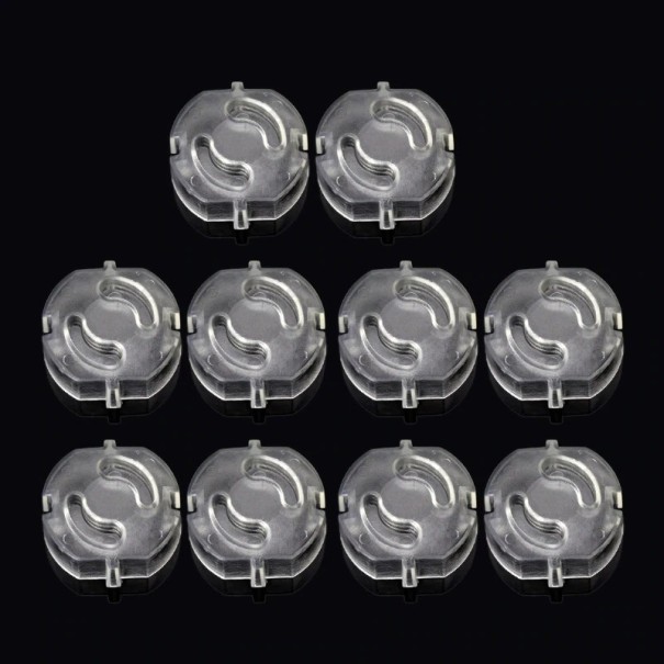 Tampa de segurança para tomada 10 unid Tampa transparente que protege as crianças de choques elétricos Plástico ABS Dimensões 3,8 x 3,8 x 1,8 cm 1