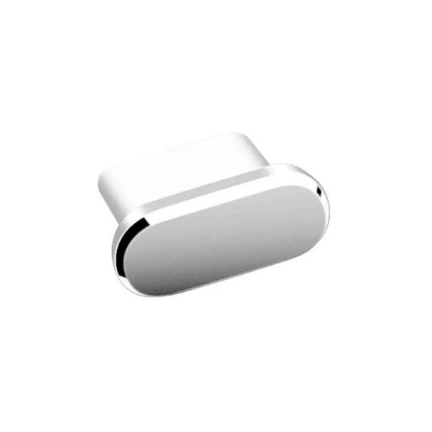 Tampa metálica USB-C 1x0,4x0,7 cm para iPhone 15/15 Pro/15 Pro Max/16/16 Pro Protecção do porto tipo C Protecção contra poeira Conector de carregamento prateado