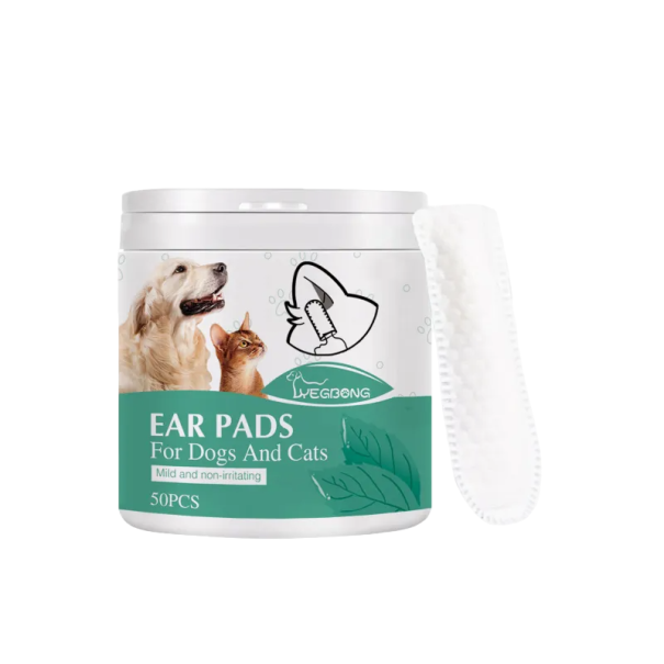 Tampons nettoyants pour oreilles de chiens et chats Lingettes nettoyantes pour oreilles d'animaux de compagnie 50 pcs 1