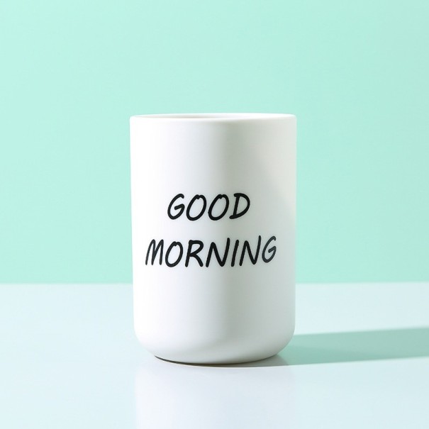 Tandbørstekop Godmorgen hvid
