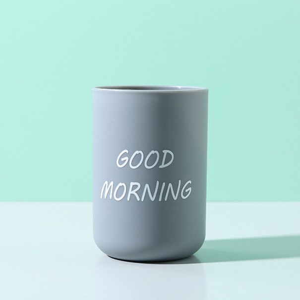Tandenborstelbeker Goedemorgen grijs