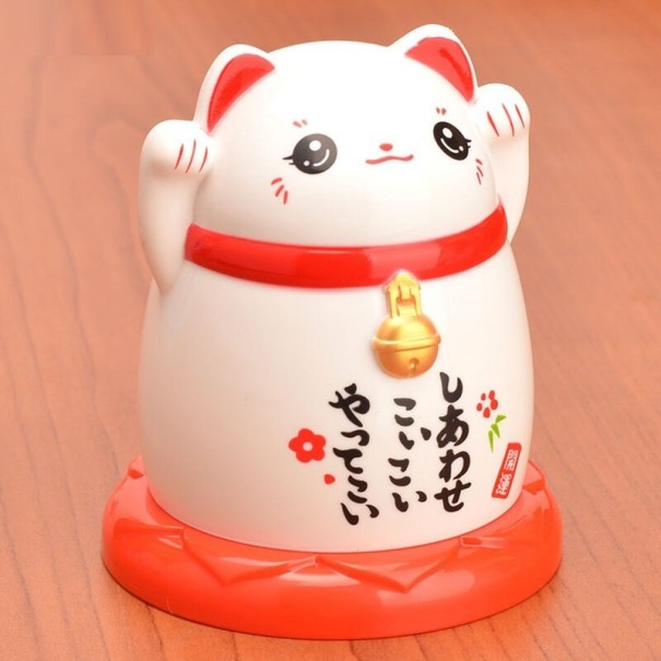 Tandenstokerhouder gelukskat wit