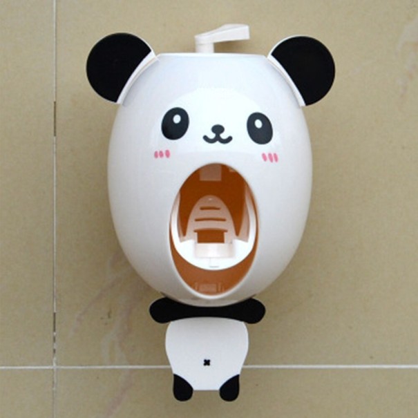 Tandpastadispenser med dyretema hvid