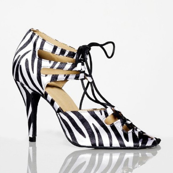Tanečná obuv so vzorom zebry 35