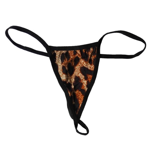 Tanga da donna con motivo leopardato Strisce laterali sottili e bordi neri Taglia unica per circonferenze vita da 56 a 88 cm Mix elastico di nylon 1