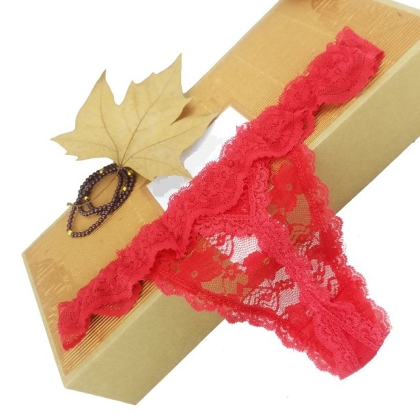Tanga de encaje sexy para mujer J2807 rojo