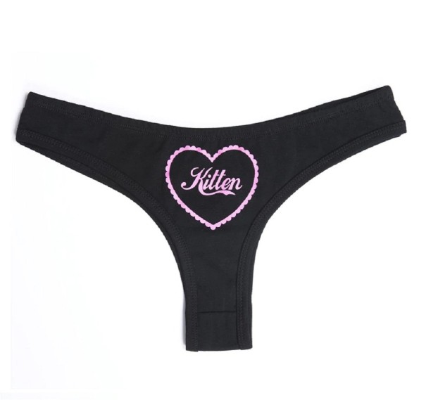 Tanga de mujer con corazón negro S