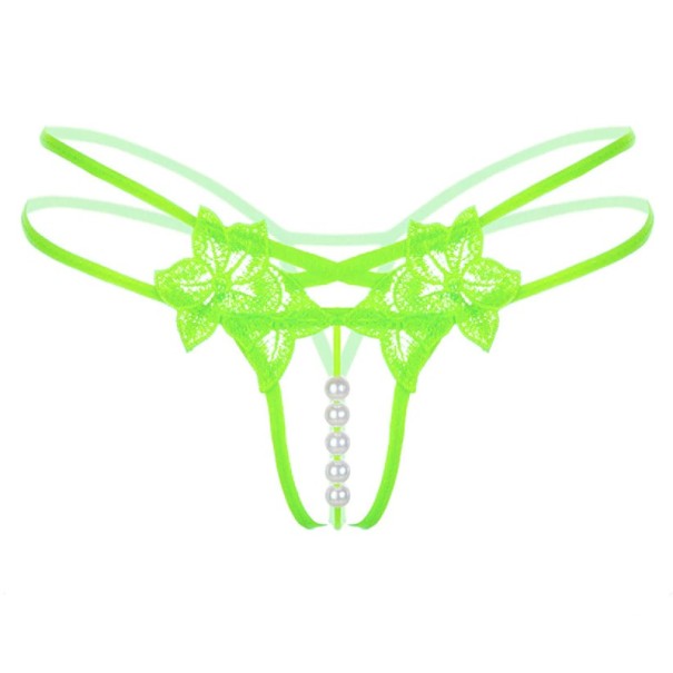 Tanga de perlas para mujer verde claro