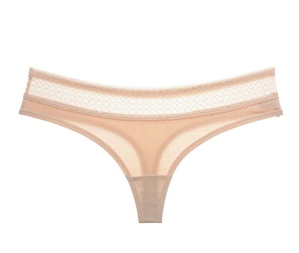Tanga sexy de mujer beige S