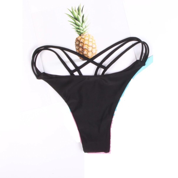 Tanga sexy pentru femei cu cordon negru XS