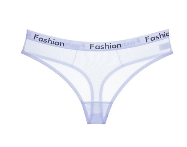 Tanga transparent pentru femei FASHION alb XS/S