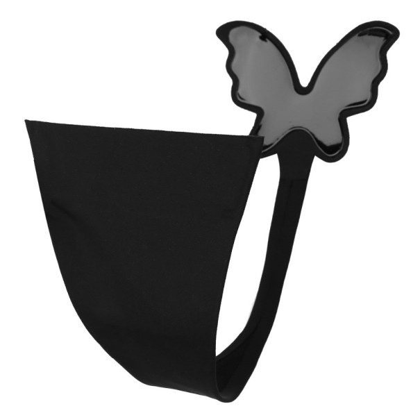Tangas auto-aderentes femininas com borboleta preto S