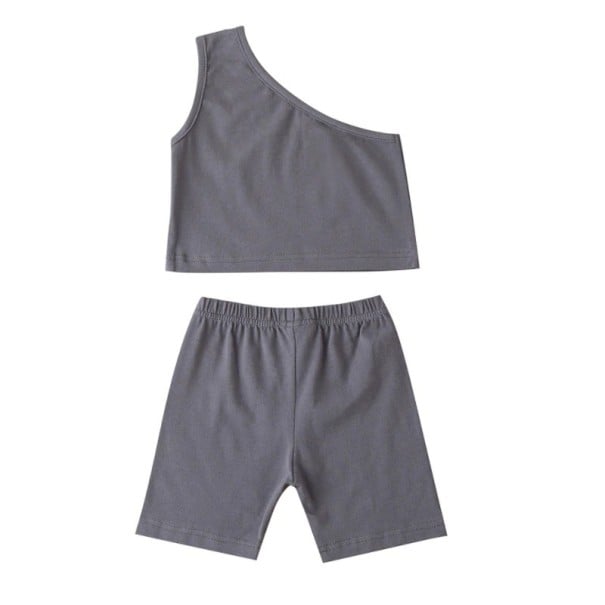Tank top i szorty dziewczęce L1408 szary 4