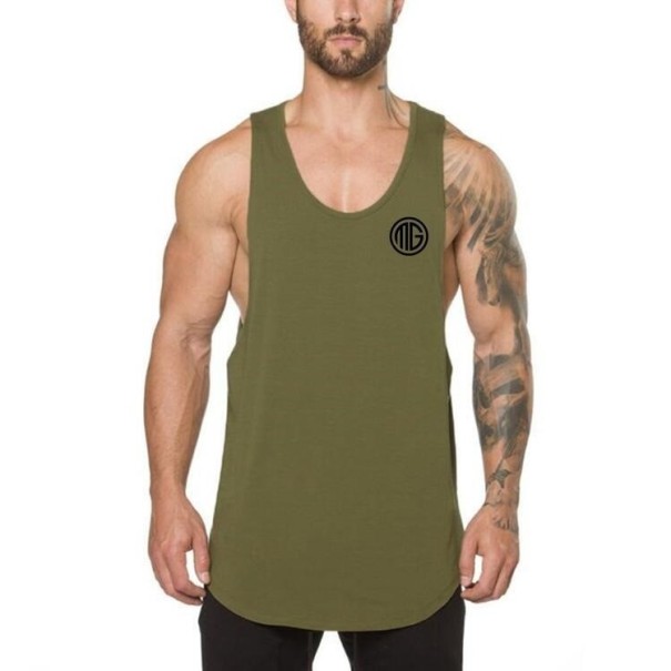 Tank top męski F1809 zieleń wojskowa S 3