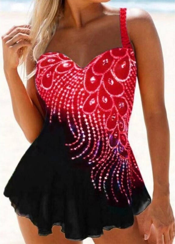 Tankini damskie A2842 czerwony S