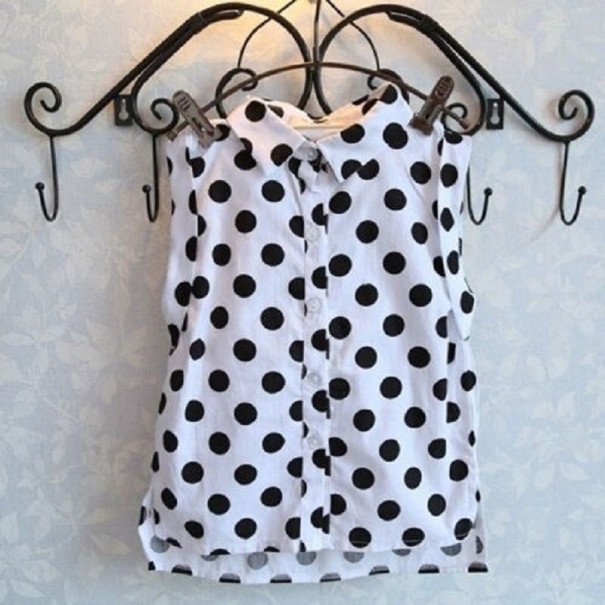 Tanktop en short met stippen voor meisjes L1453