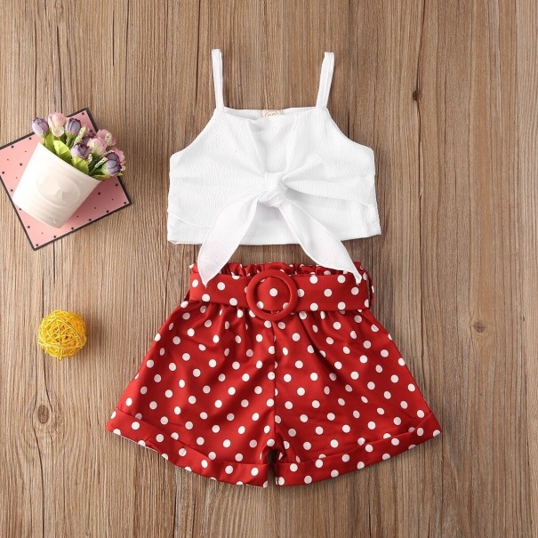 Tanktop en short voor meisjes L1127 rood 2