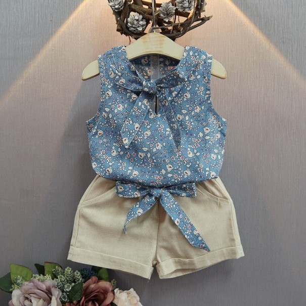 Tanktop en short voor meisjes L1136 blauw 2