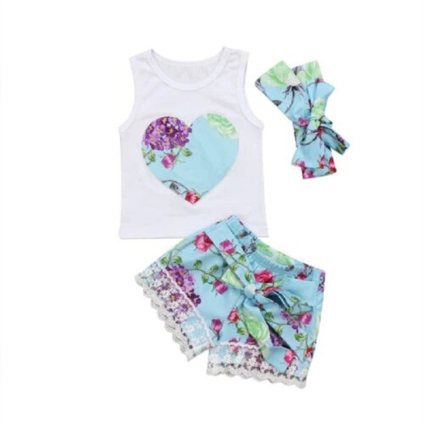 Tanktop en short voor meisjes L1300 3