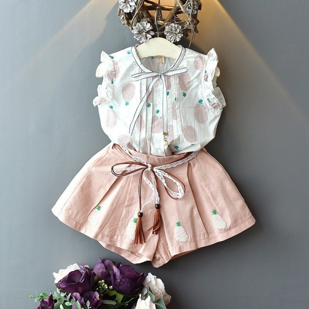 Tanktop en short voor meisjes L1444 roze 7