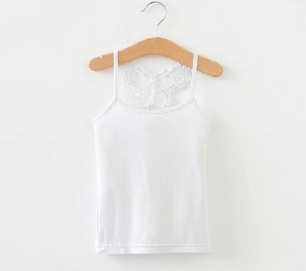 Tanktop voor meisjes met vlinder wit 4