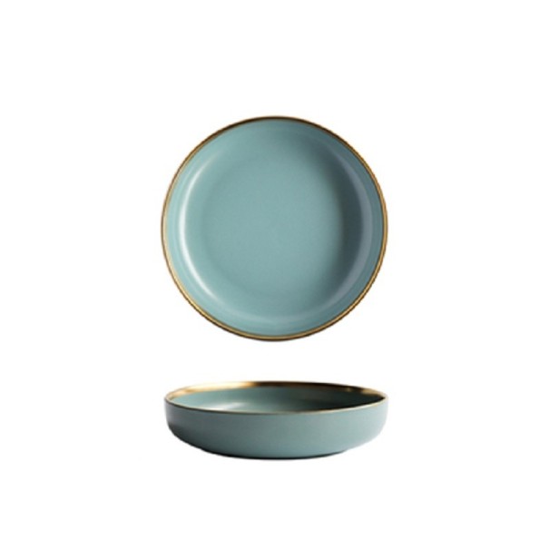 Tányér arany szegéllyel zöld S