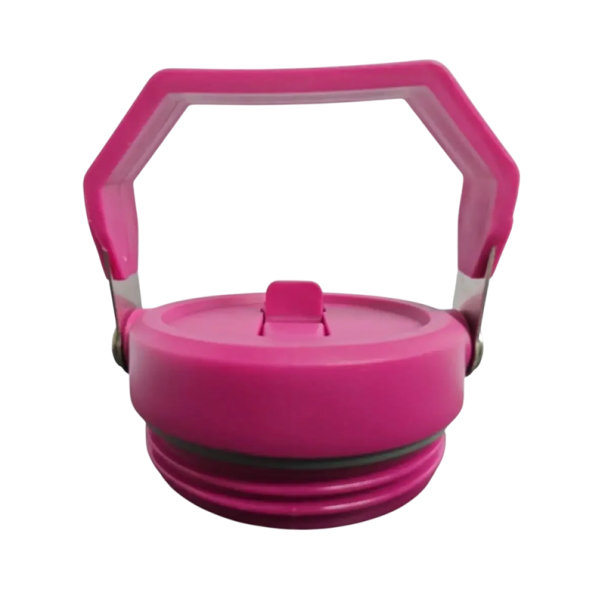 Tapa con asa y pajita abatible Vaso Stanley de plástico Tapa de repuesto para termo Práctica tapa para beber Pieza de repuesto universal rosa oscuro
