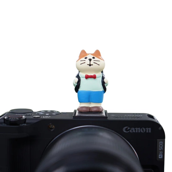 Tapa de flash de cámara Universal zapato Protección decorativa con diseño de gato con mariposa y mochila para Sony Nikon Canon Fuji Pentax Leica Olympus 1