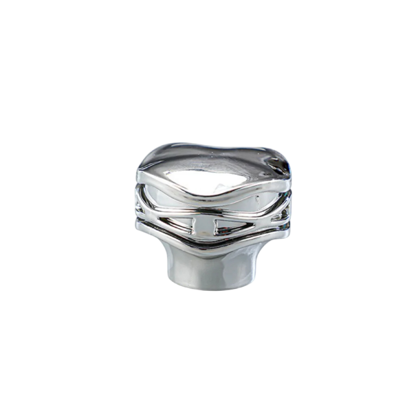 Tapa de perfume compatible con cuello de 15 mm diseño moldeado tapa brillante plateada para frasco de perfume para proteger el vaporizador 1