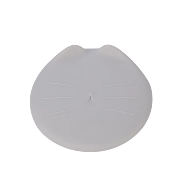 Tapa de silicona para lata 6,5 / 7,5 / 8,5 cm Tapa universal con motivo de gato Tapa selladora reutilizable para alimento gris