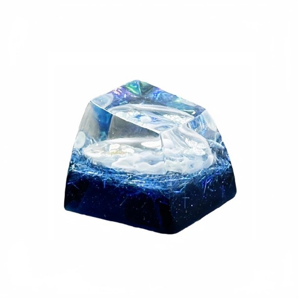 Tapa de tecla decorativa efecto transparente artisan keycap resina para teclado mecánico configuración de juego y PC de trabajo azul