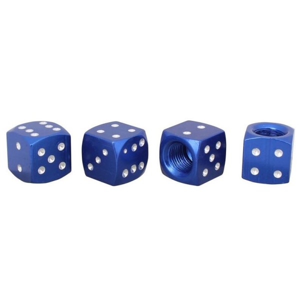 Tapas de válvula para jugar a los dados 4 uds. azul