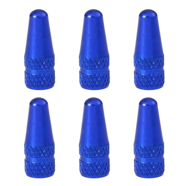 Tapas de válvulas 6 uds. azul