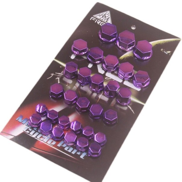 Tapas para tornillos y tuercas 30 uds. morado