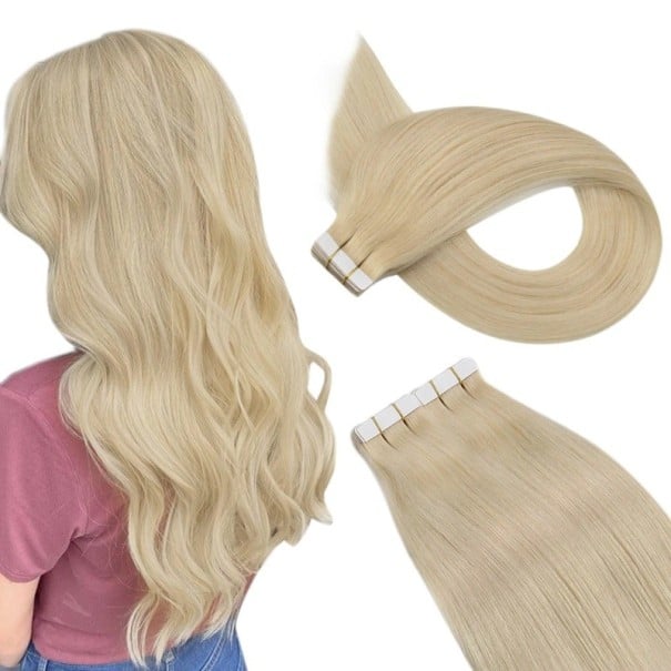 Tape in páska na prodlužování vlasů 20 ks 30 cm přírodní lidské vlasy s lepicí páskou pro prodloužení a zahuštění účesu 7