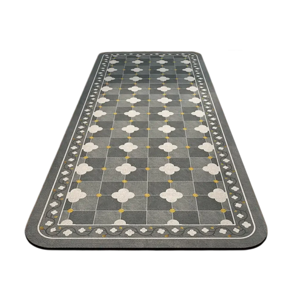 Tapete Antiderrapante 40 x 120 cm Padrão Retro de Azulejos Tapete de Cozinha Tapete Absorvente Passadeira Decorativa Quarto Sala de Estar Casa de Banho 1