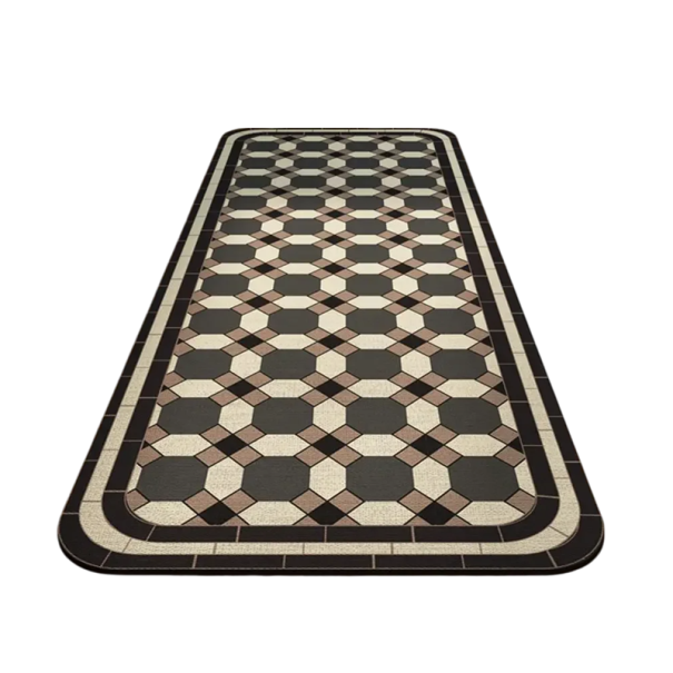 Tapete Antiderrapante 40 x 120 cm Passadeira de Cozinha Tapete Retro para Casa de Banho Tapete Absorvente Sala de Estar Quarto Porta de Entrada 1
