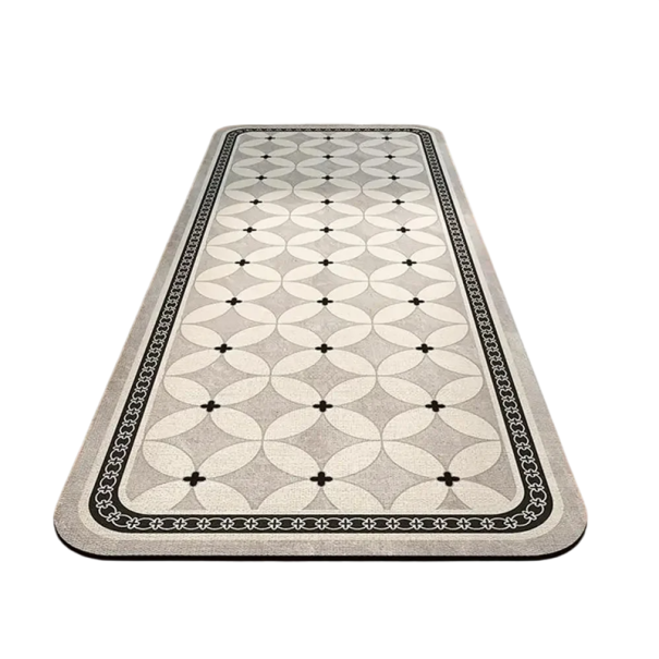 Tapete Antiderrapante 50 x 160 cm Passadeira de Cozinha com Padrão Retro Tapete Absorvente para Casa de Banho Decoração de Pisos Corredor Sala 1