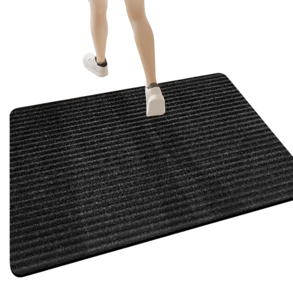 Tapete antiderrapante à prova de água 100 x 120 cm Tapete absorvente para hall de entrada, cozinha, casa de banho Espessura 2–3 mm Uso interior e exterior preto