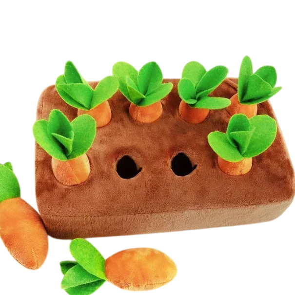 Tapete de olfato para cães 28,5 x 17 x 6 cm 8 pcs cenouras destacáveis Brinquedo interativo para trabalho de olfato e estimulação mental 1