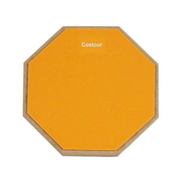 Tapete de treino silencioso para bateria 20x0,7x2,5 cm Tapete de amortecimento de borracha de três camadas reversível de 8 polegadas para iniciantes e treino em casa amarelo