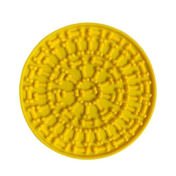 Tapis à lécher pour chiens et chats C806 jaune