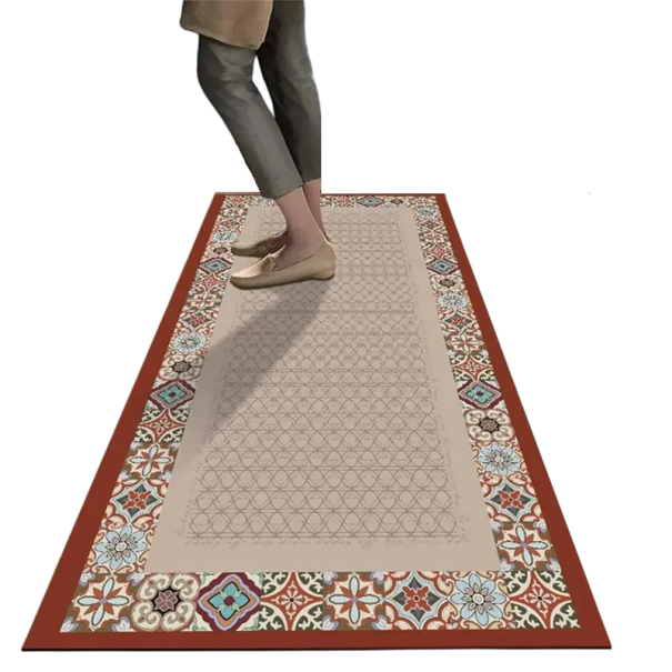 Tapis antidérapant 50 x 80 cm motif carrelage rétro, paillasson de cuisine, tapis absorbant, salle de bain, salon, chambre à coucher, décoration 1