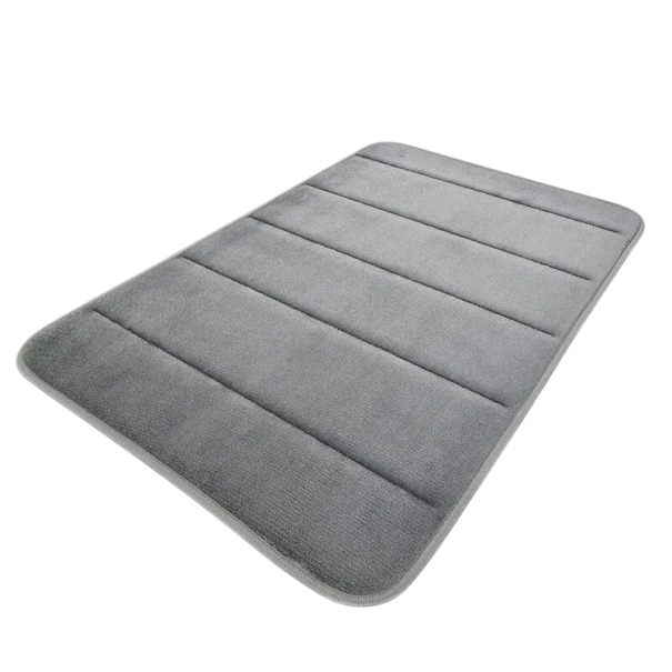Tapis de bain antidérapant 50 x 80 cm en microfibre Tapis de toilette doux Absorption rapide de l’eau Tapis de sécurité lavable gris