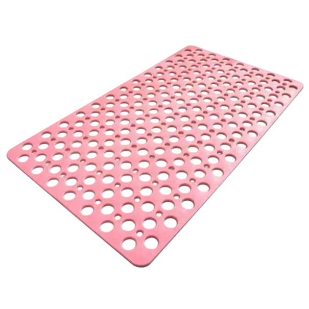 Tapis de bain antidérapant 70x38 cm avec ventouses et trous de drainage Tapis de bain facile à nettoyer Accessoires de salle de bain rose
