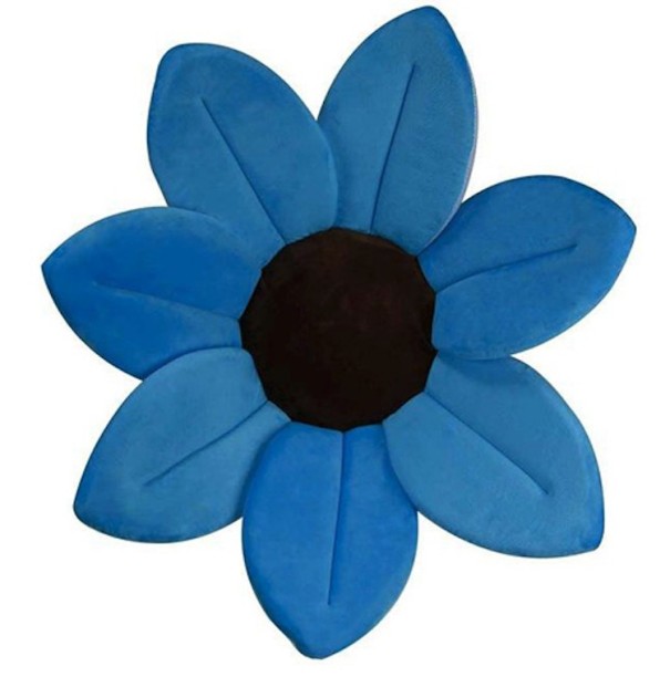 Tapis de bain pour enfants en forme de fleur J3134 bleu